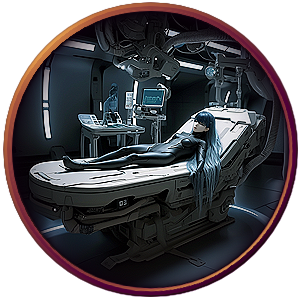 Représentation d'un siège VR, appelé siège d'éveil virtuel dans l'univers space fantasy